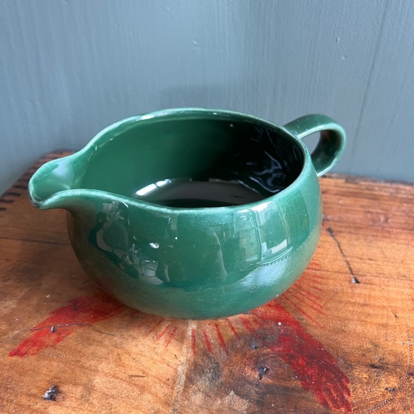 Vintage Forest Green Ceramic Gravy Boat - Picture 2 of 3